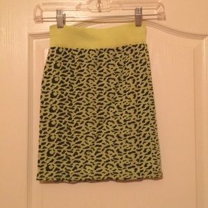 Neon yellow/green cheetah print skirt.